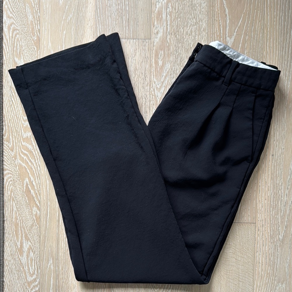 Wilfred Black Wide-Leg Trousers with Pleat Detail effortless pant tall